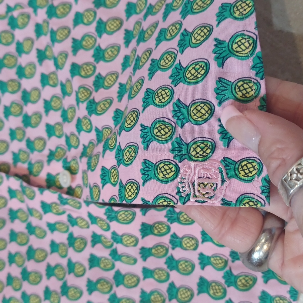 Adorable Talbot's Pineapple Button Down Tank Blou… - image 2